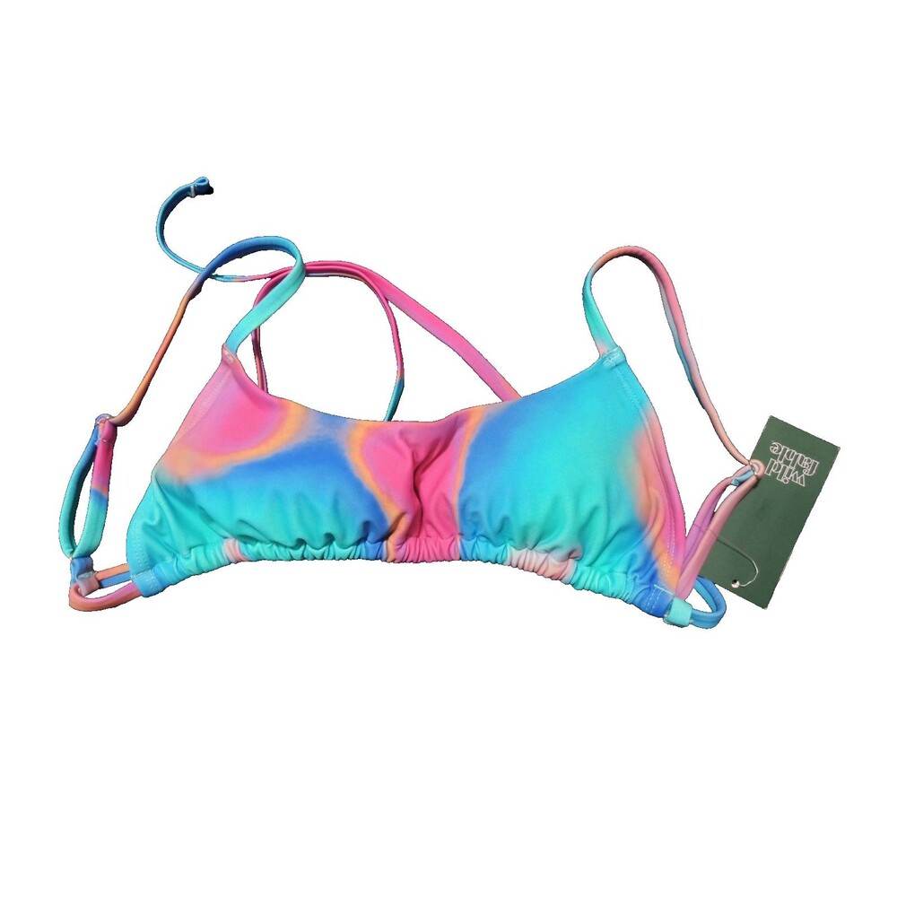 Women’s Wild Fable Scoop Neck Tie Dye Bikini Top Blue Multi XS NEW!
